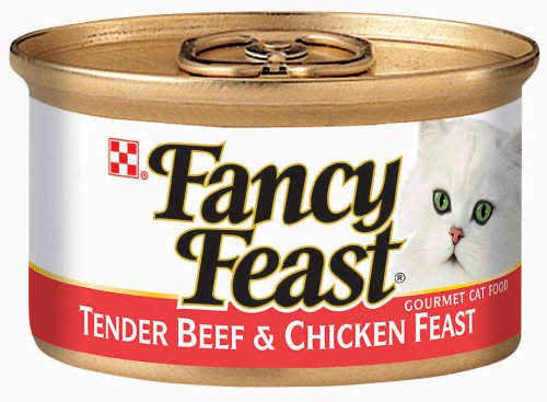 Fancy Feast Gourmet Cat Food Tender Beef & Chicken Feast, 3-Ounce Cans (Pack of 48)