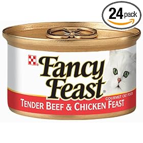 Fancy Feast Gourmet Cat Food, Tender Beef & Chicken Feast, 3-Ounce Cans (Pack of 24)