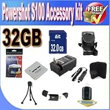 Canon PowerShot S100 Accessory Saver Bundle! (32GB SDHC Memory + Extended Life Battery + Ac/Dc Rapid Charger + USB Card Reader + Memory Card Wallet + Deluxe Camera Case + Accessory Saver Bundle!)