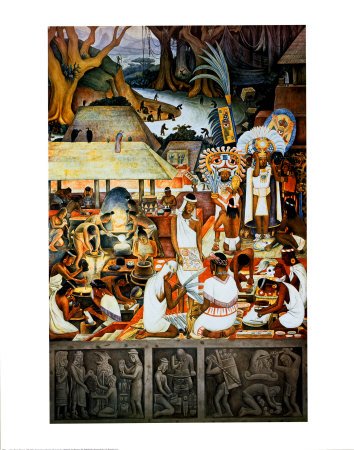 The Zapotec Civilization Art Poster Print by Diego Rivera, 22x28