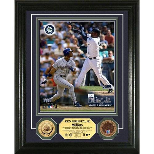 Highland Mint Seattle Mariners Ken Griffey Jr. "Then and Now" 24KT Gold and Infield Dirt Coin Photo Mint