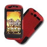 Metal Red & Black Hybrid 2 in 1 Gel Rubber Skin Cover and Molded Premium Ha ....