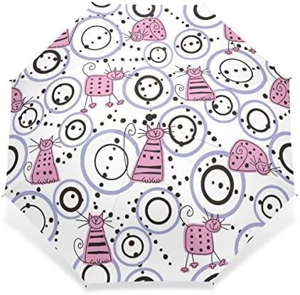 WORLDTEX Unique Design Cute Fashion Cute Animals Cat 7 Windproof Travel Umbrella