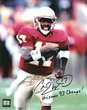 Charlie Ward Florida State Seminoles - Running - Autographed 8x10 Action Photograph with Heisman and 93 Champs Inscriptions