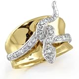 Bling Jewelry Gold Vermeil CZ Snake Ring
