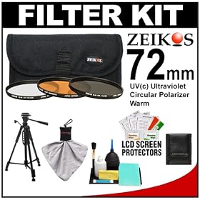 Zeikos 72mm 3-Piece Ultra Slim Pro Glass Filter Set (UV Ultraviolet, Circular Polarizing &... by 
