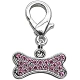 Mirage Pet Products Lobster Claw Bone Charm for Pets, Pink