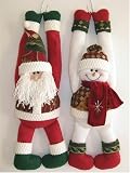 22h Fabric Santa & Snowman Door Hanger (2 Pcs. Set)