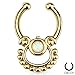 PIERCE ME Single Opal Gold IP Non-Piercing Dangling Septum Hanger 507GW