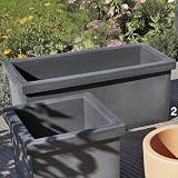 Euro3Plast 2217.58 Pflanzkasten Siepi 99 x 47 x 41 cm, schwarz metallic