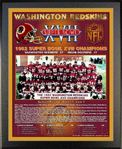 Buy 1982 Washington Redskins Super Bowl XVII Champions 11 x 13 Plaque from Healy Pro by Healy Pro