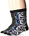 K. Bell Socks Men's Camo Crew 3 Pair Pack, Black, 10-13
