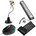 GTMax 8MP USB Webcam with Microphone/Snapshot/4 LED Lights/Stand - Metal Finish + Black USB Handheld Trackball Finger Mouse + Black USB/PS2 Flexible Silicone Keyboard + Black 10 Port High Speed USB Hub For Laptop/Desktop