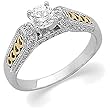 14K Two-Tone Gold Diamond Engagement Ring - 0.70 Ct.