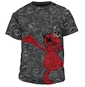 Sesame Street Elmo Sketch All Over Charcoal T-shirt Tee