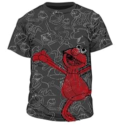 Sesame Street Elmo Sketch All Over T-shirt Tee