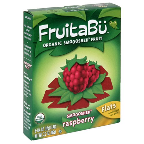 FruitaBu Organic Smooshed Fruit, Smoooshed Rasberry, 8-Count 0.4-Ounce Flats (Pack of 4)