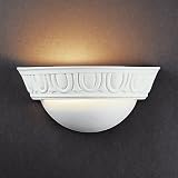 Justice Design 1025-BIS, Ambiance Ceramic Wall Sconce Lighting, 1 Light, 100 Total Watts, Bisque
