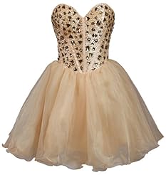 Crystal Crystals Lace-Up Short Organza Homecoming Dress/Prom Dress/Mini Dress 