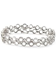 Sterling Silver 0.25 ctw Diamond Double-Row Circle Bracelet