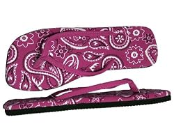 TTT - Red Paisley Flip Flops for Women