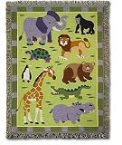 Wild Animals Woven Throw Blanket by Olive Kids