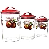 Corelle Coordinates 3-Piece Acrylic Canister Set, Chutney