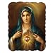 Wood Plaque - Immaculate Heart of Mary - Mounted on Wood with Scrolled Edges - 11.75"x16" - MADE IN ITALY