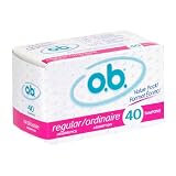 o.b. Regular Absorbency Tampons, 40-Count Boxes (Pack of 3)