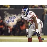 Steiner Sports NFL Brandon Jacobs In Backfield Breathing Cold Air Horizontal Autographed 8-by-10-Inch Photograph