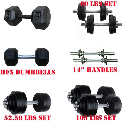 52.5 lbs Adjustable Cast Iron Dumbbells - ²DL2ZZ