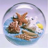 Sand & Shell Sandglobe Paperweight 4-inch Seabreeze Sand (Blue & White Mix)