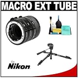 Kenko Macro Automatic Extension Tube Set DG + Tripod + Accessory Kit for Nikon D90, D300s, D700, D800, D7000, D3000, D3100, D5000, D5100, D4, D3x, D3s Digital SLR Cameras