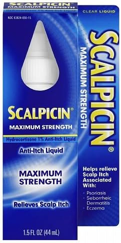 Scalpicin Maximum Strength Liquid Scalp Itch Treatment 1.5 fl oz (Pack of 4)