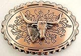 Copper Washed Longhorn Steer Western Belt Buckle