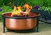 Hammered Copper Fire Pit Tub with Wrought Iron Stand