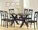 7pc Cross Style Cappuccino Finish Solid Wood Dining Table & Chairs Set 7pc Cross Style Cappuccino Finish Solid Wood Dining Table & Chairs Set