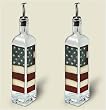 Artworks olive oil bottle ~ Folk Art Flag patriotic~ set of 2 bottles