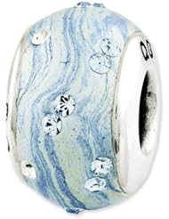 Sterling Silver Reflections Blue Molded & Swarovski Elements Bead