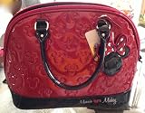 Disney Park Minnie Loves Mickey Mouse Large Red Purse Handbag with Dustbag NEW