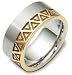 10mm modern two-tone wedding band ring (14K Gold)