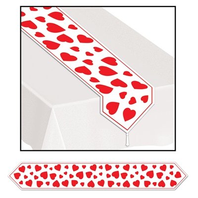 Beistle 70428 Printed Heart Table Runner