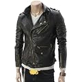 Herren Motorad-Jacke Lederjacke aus Kunstleder (GA19)