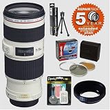 Canon EF 70-200mm f/4L IS USM Autofocus Telephoto Lens & 6 Year Warranty & Filters & Accessory Kit