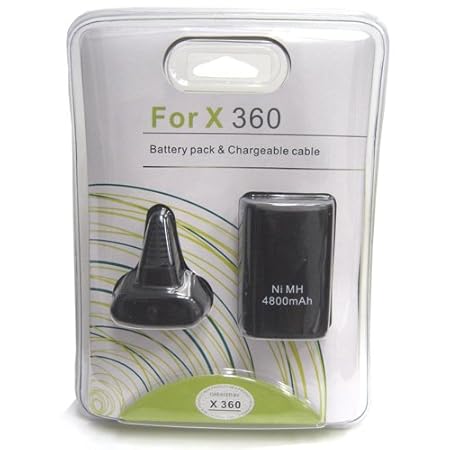 Xbox 360 Black Play & Charge Kit - Battery and Charging cable.
