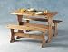 Distressed Waxed Pine Bench Dining Set