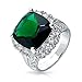 Bling Jewelry Vintage Style Simulated Emerald CZ May Birthstone Cocktail Ring Rhodium Plated