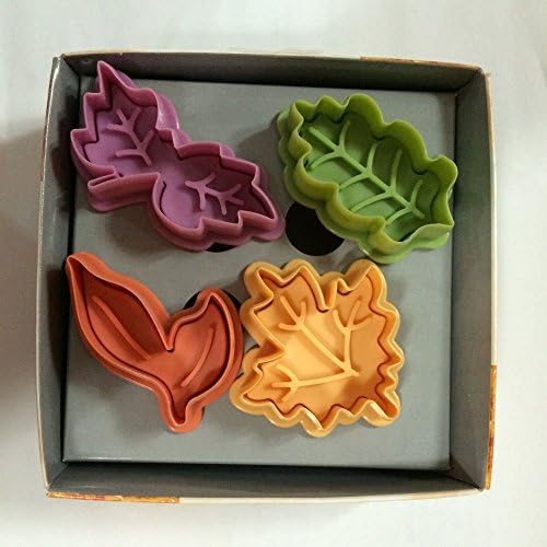 Wocuz Food-grade Plastic Cake Leaves Set Plunger and Cutter 4 Pcs