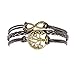 Hitop Jewelry Mens Womens Leather Bracelet, Vintage Infinity Life Tree Charm Bangle, Brown