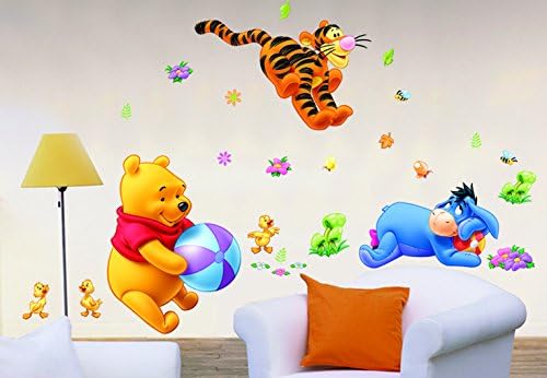 Revesun Winnie the Pooh and blue donkey cartoon children room background decorative wall sticker removable wall sticker